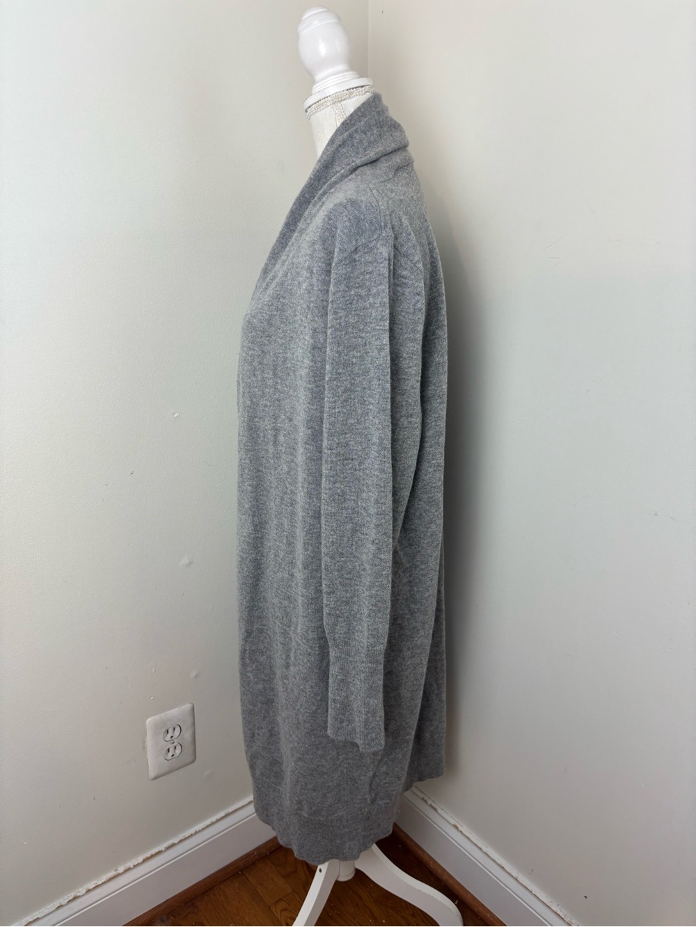 Quince Mongolian Cashmere Duster Cardigan Sweater In Grey Size Large NWT - Picture 3 of 7